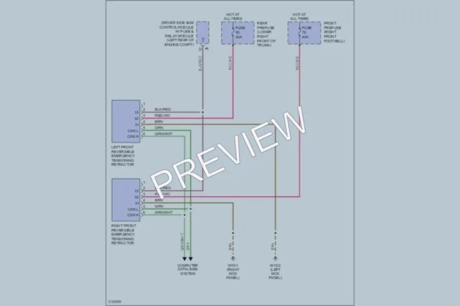 2006 MercedesBenz E350 Supplemental Restraints wiring diagram preview