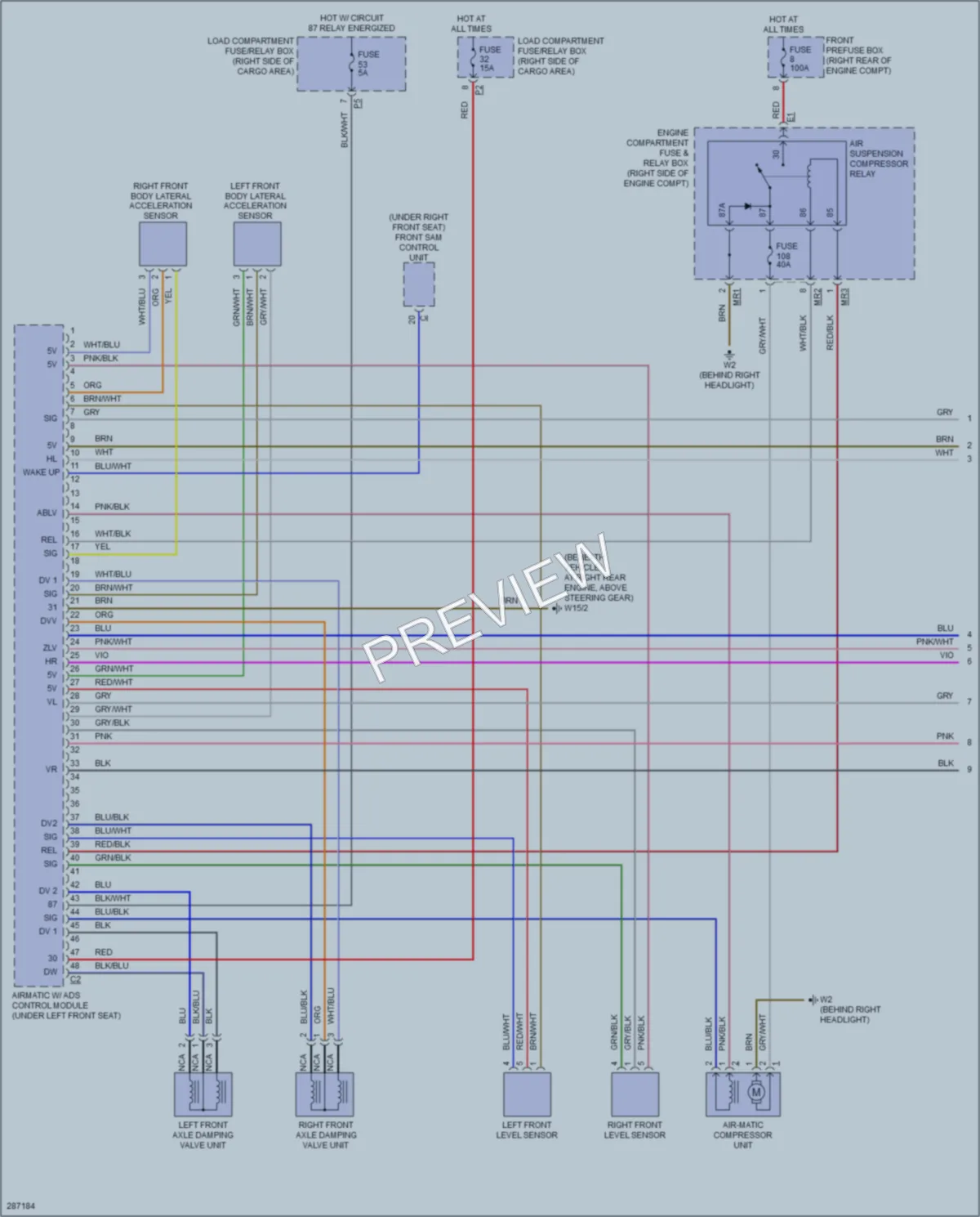 2006 MercedesBenz ML350 Electronic Suspension wiring diagram preview