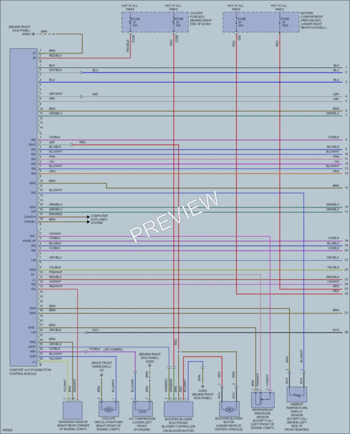 2006 MercedesBenz R350 Air Conditioning wiring diagram preview