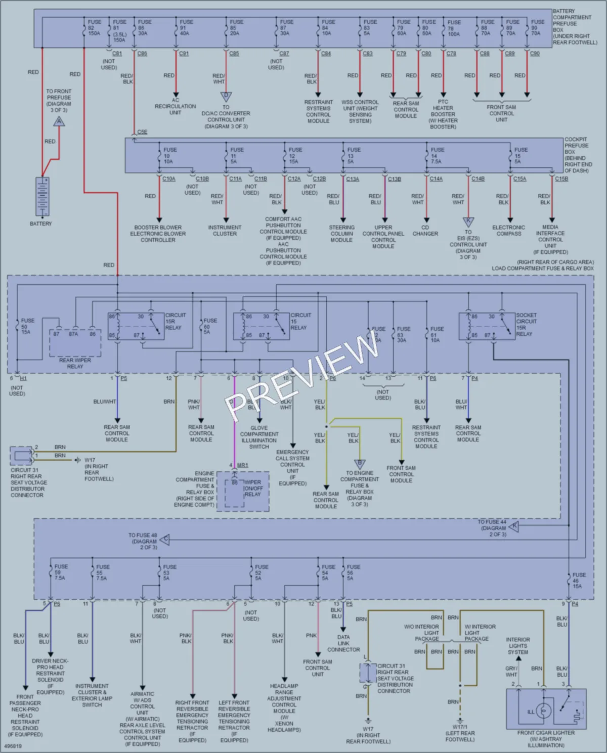 2006 MercedesBenz R350 Power Distribution wiring diagram preview