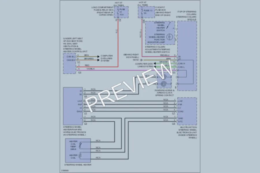 2006 MercedesBenz R500 Power Seats wiring diagram preview