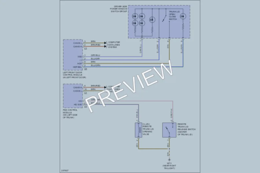 2006 MercedesBenz S350 Trunk Tailgate Fuel Door wiring diagram preview