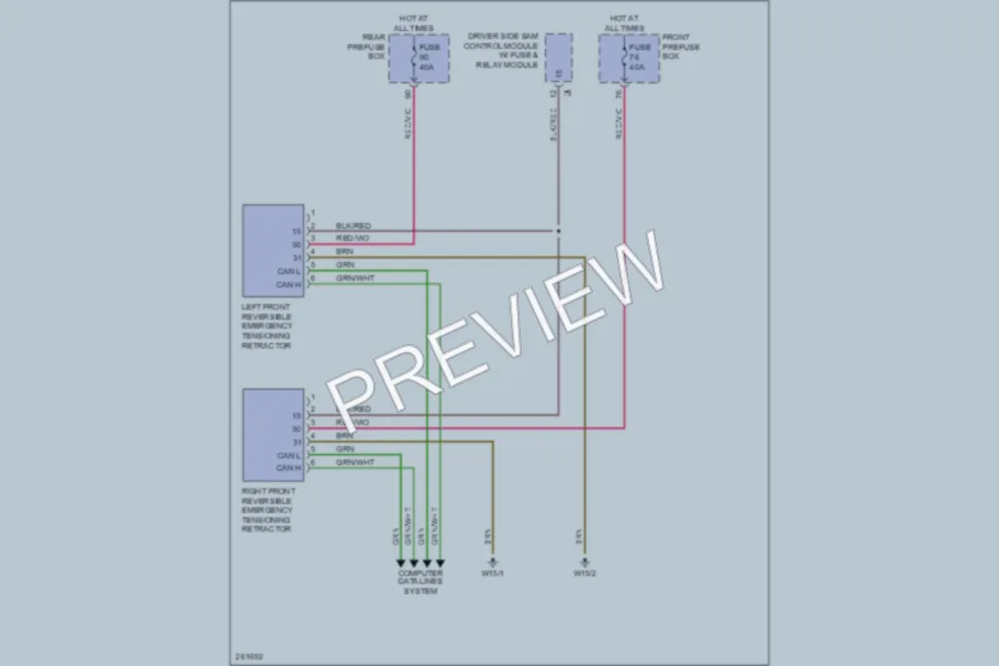 2006 MercedesBenz S500 Supplemental Restraints wiring diagram preview