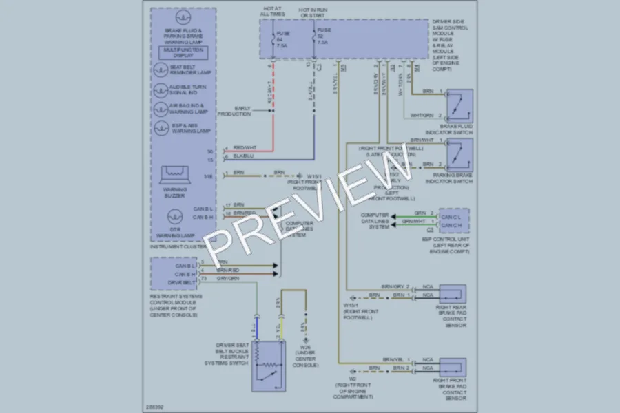 2006 MercedesBenz S500 Warning Systems wiring diagram preview