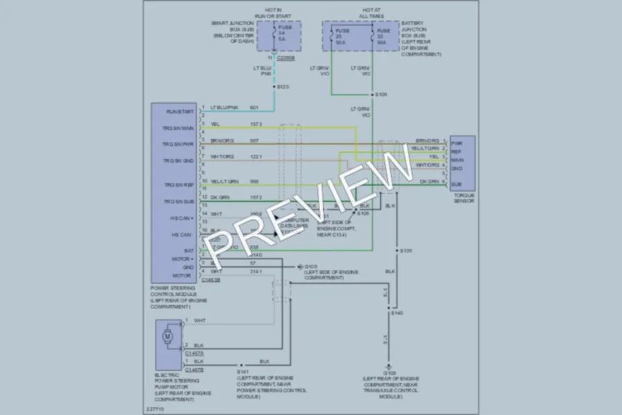 2006 Mercury Mariner Electronic Power Steering wiring diagram preview