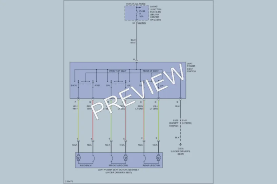 2006 Mercury Mariner Power Seats wiring diagram preview