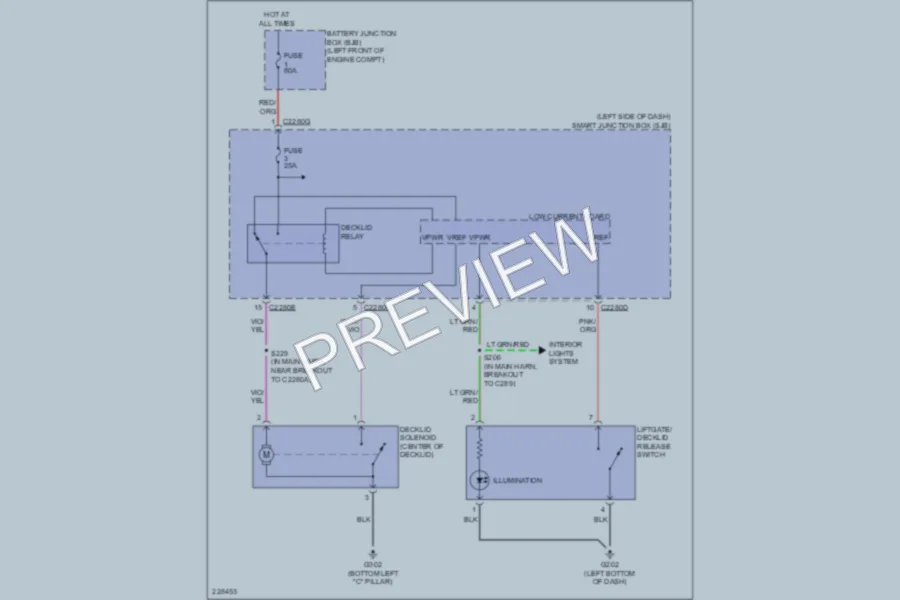 2006 Mercury Montego Trunk Tailgate Fuel Door wiring diagram preview