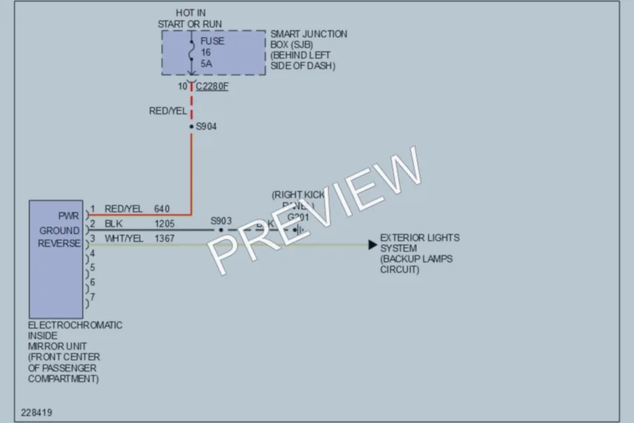 2006 Mercury Monterey Power Mirrors wiring diagram preview