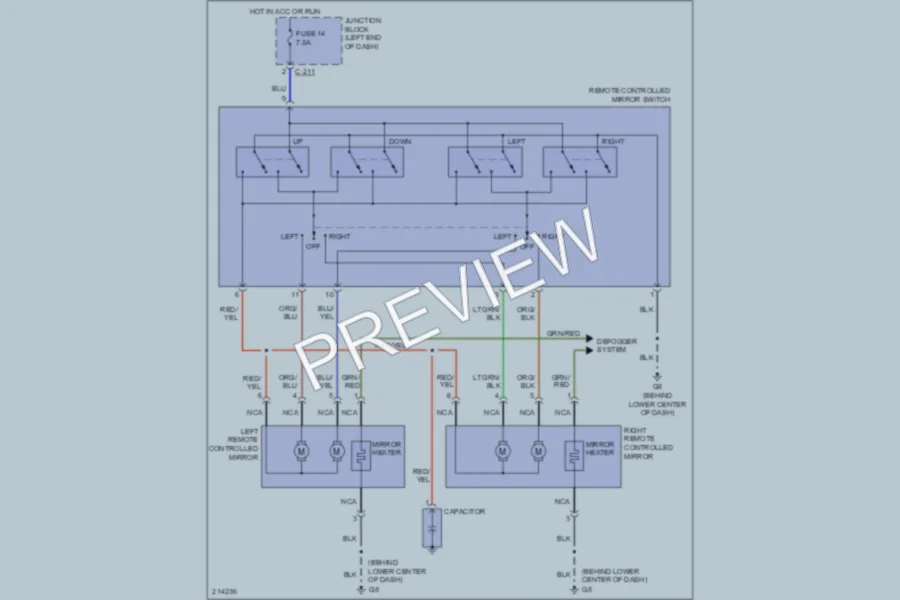 2006 Mitsubishi Endeavor Power Mirrors wiring diagram preview