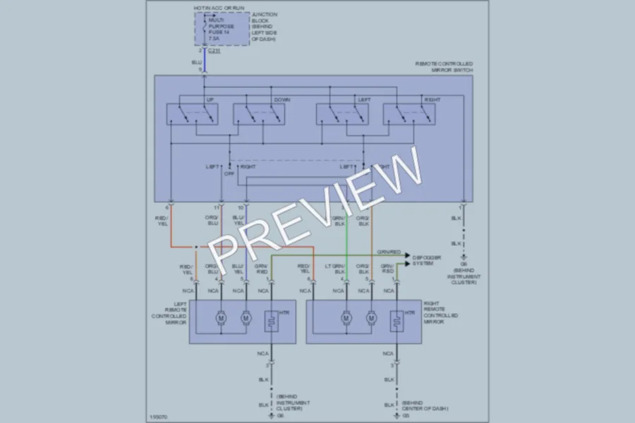 2006 Mitsubishi Galant Power Mirrors wiring diagram preview