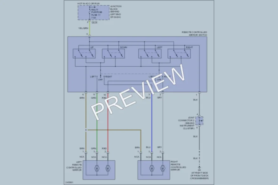 2006 Mitsubishi LancerEvolution Power Mirrors wiring diagram preview