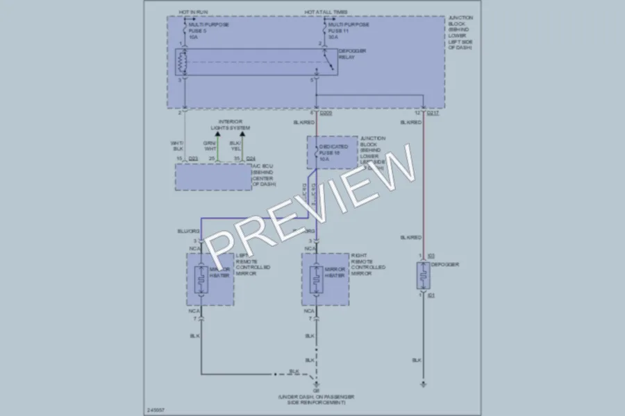 2006 Mitsubishi Montero Defoggers wiring diagram preview