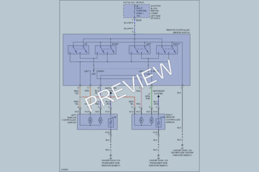 2006 Mitsubishi Montero Power Mirrors wiring diagram preview