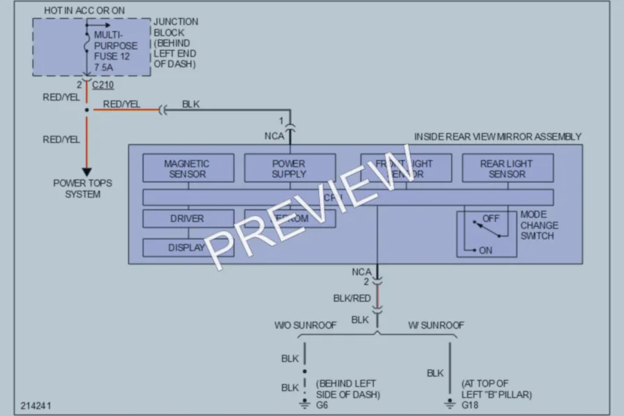 2006 Mitsubishi Outlander Power Mirrors wiring diagram preview