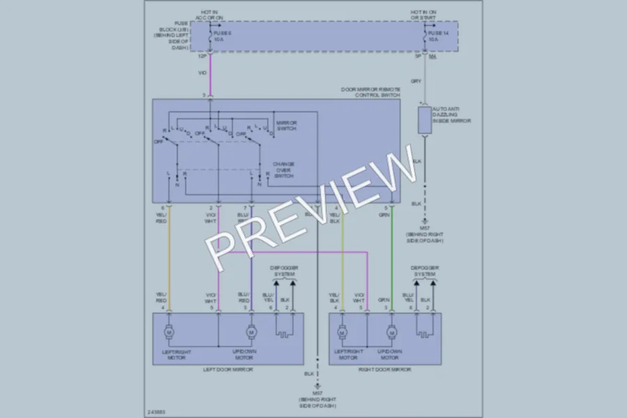 2006 Nissan Altima Power Mirrors wiring diagram preview