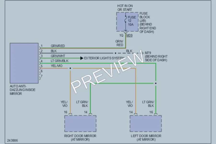 2006 Nissan Armada Power Mirrors wiring diagram preview