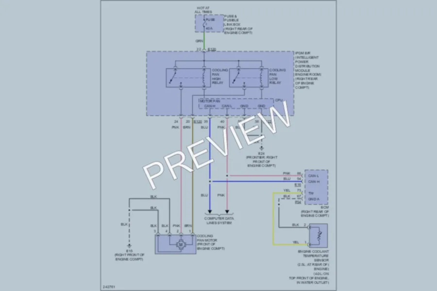 2006 Nissan Frontier Cooling Fan wiring diagram preview