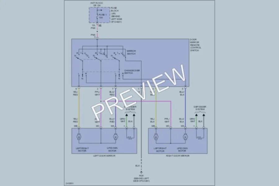 2006 Nissan Sentra Power Mirrors wiring diagram preview