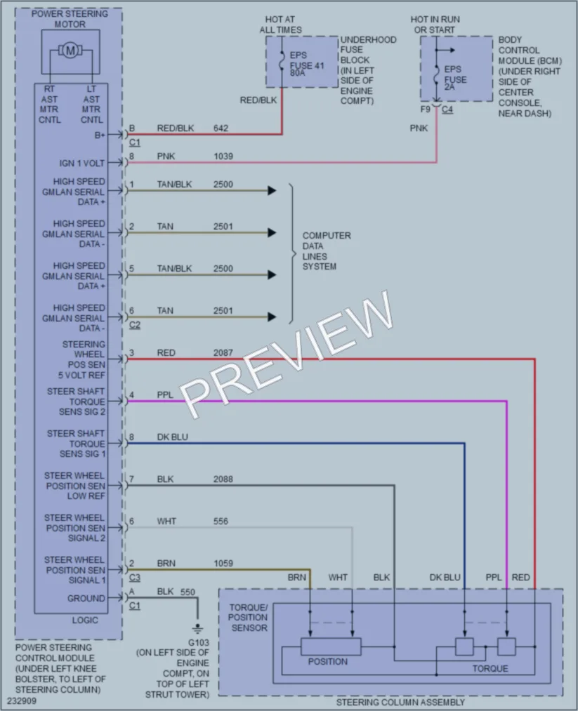 2006 Pontiac G6 Electronic Power Steering wiring diagram preview