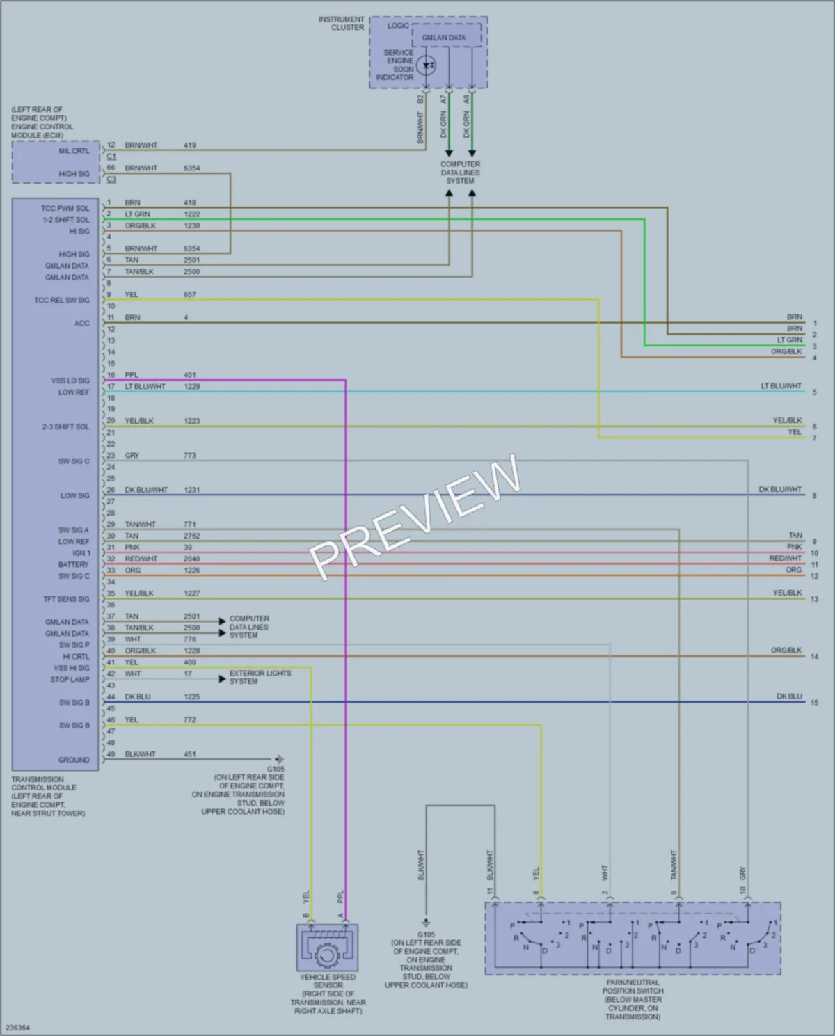 2006 Pontiac G6 Transmission wiring diagram preview