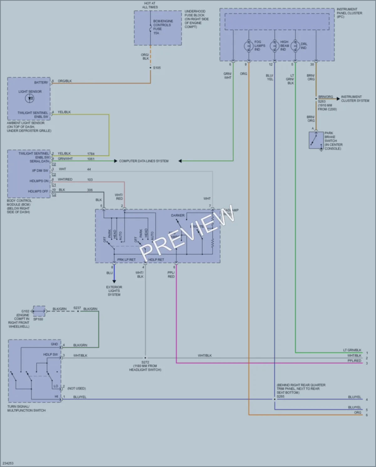 2006 Pontiac GTO Headlights wiring diagram preview