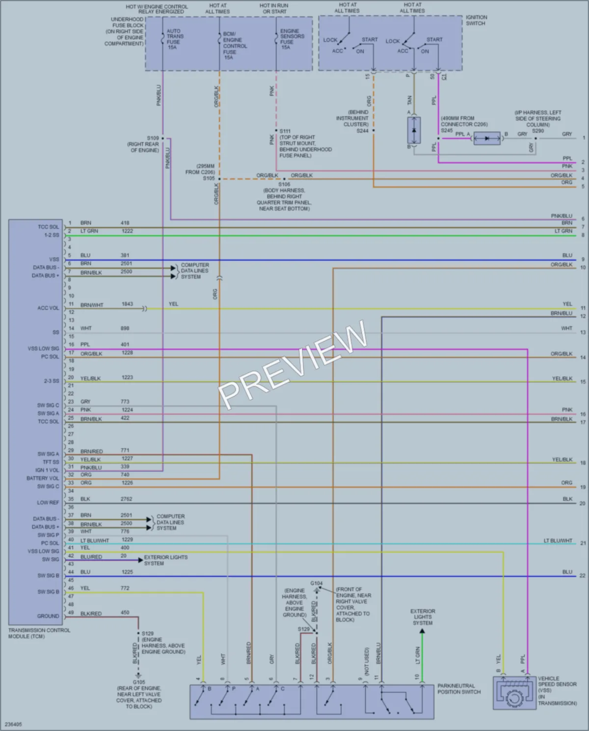 2006 Pontiac GTO Transmission wiring diagram preview