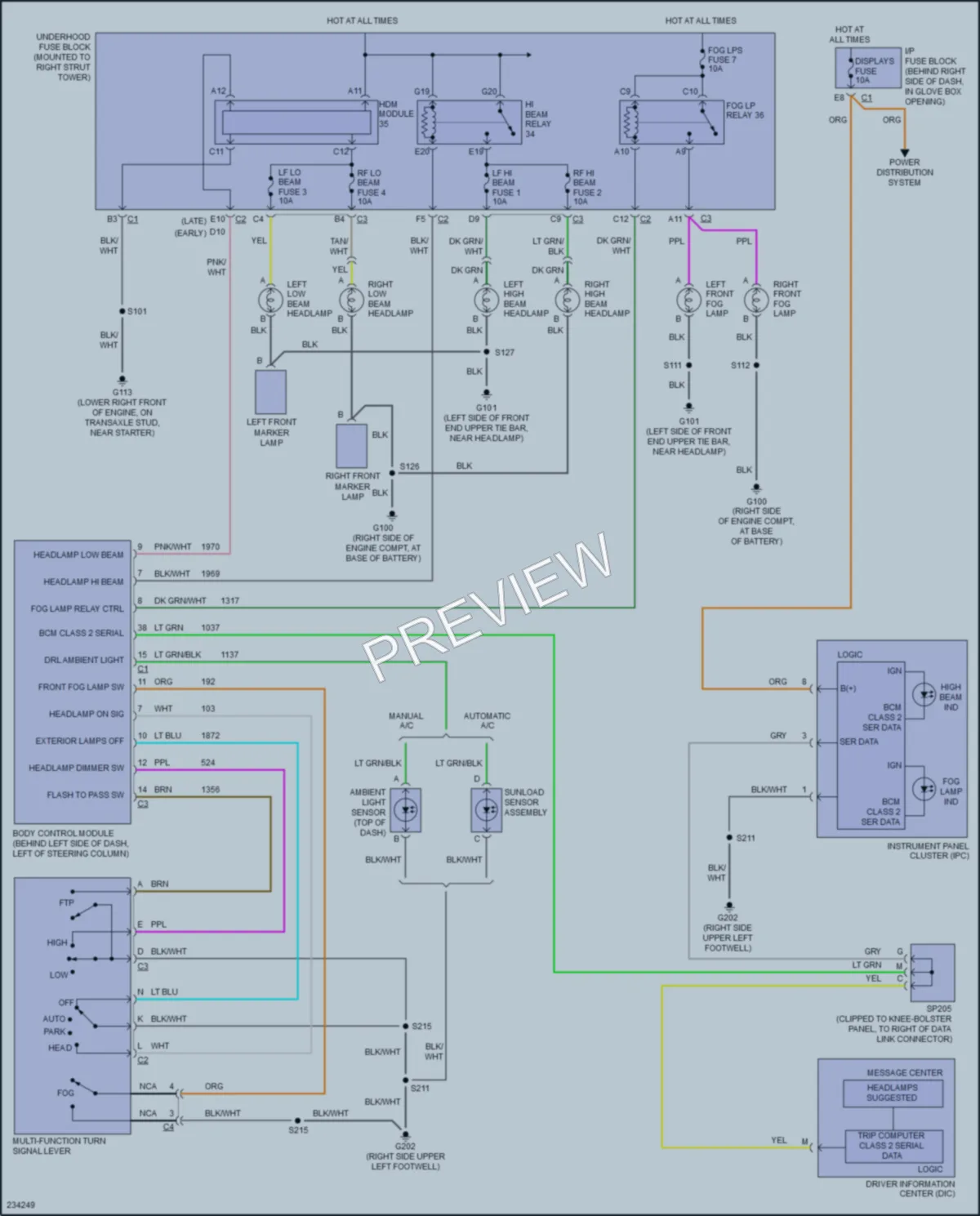 2006 Pontiac GrandPrix Headlights wiring diagram preview