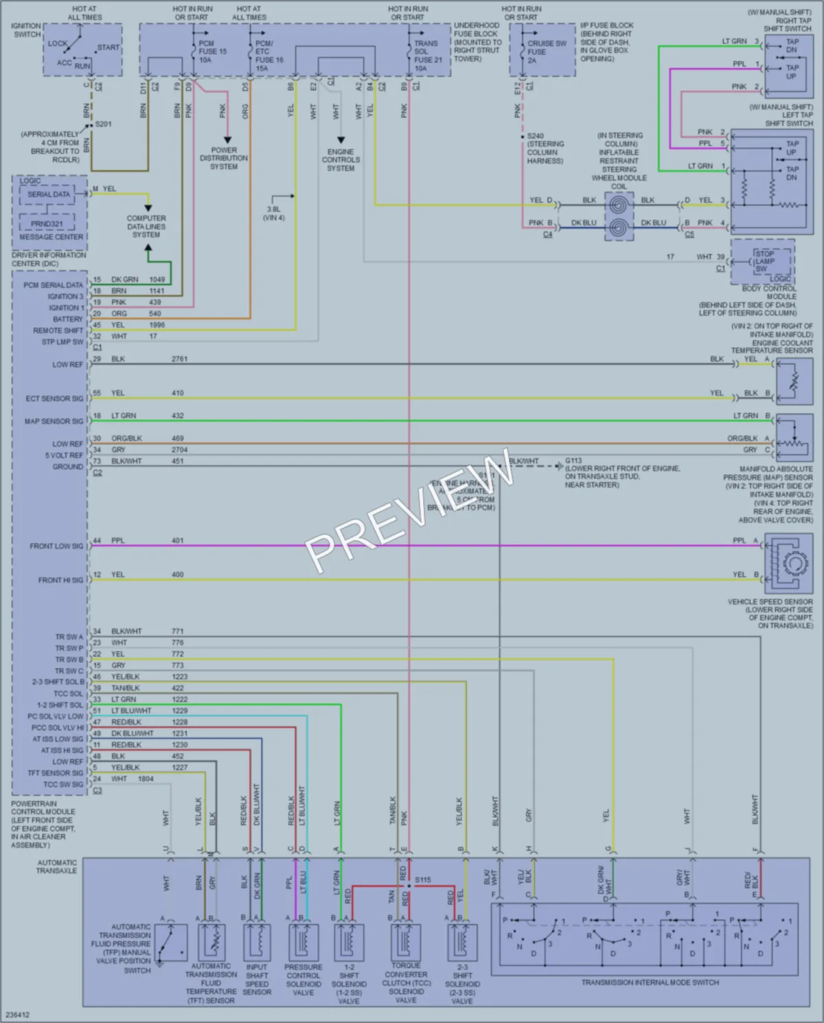 2006 Pontiac GrandPrix Transmission wiring diagram preview