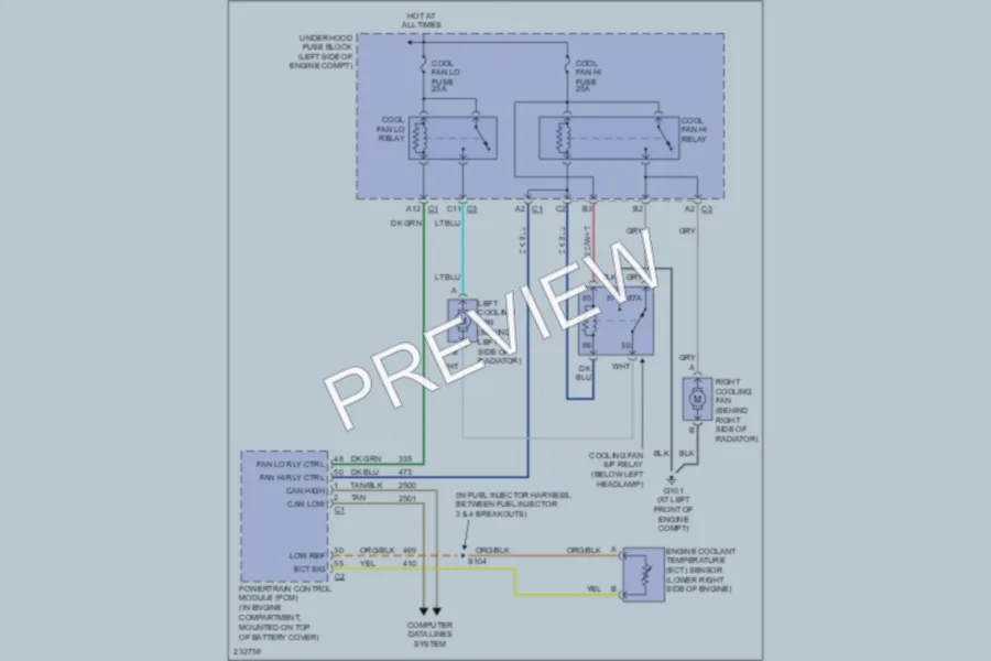 2006 Pontiac Torrent Cooling Fan wiring diagram preview