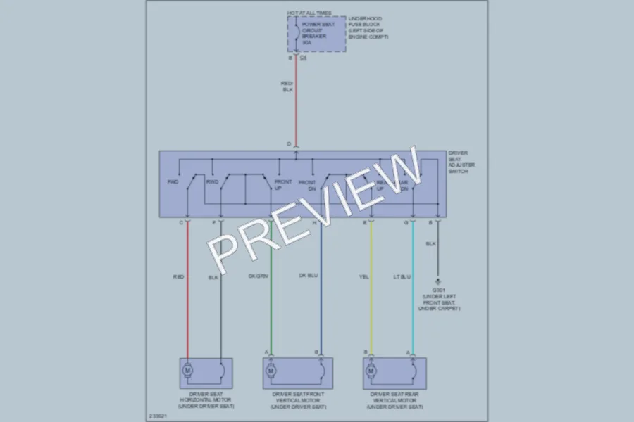 2006 Pontiac Torrent Power Seats wiring diagram preview