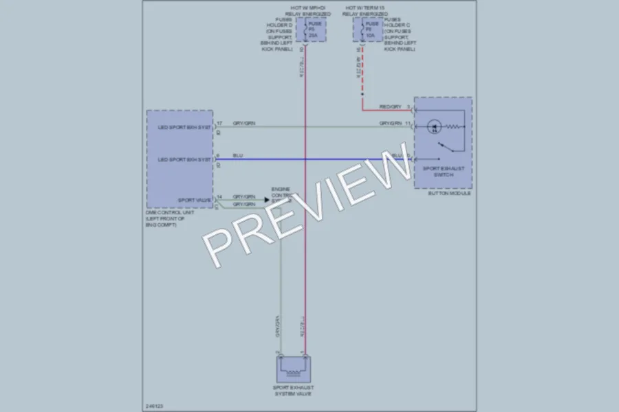 2006 Porsche 911 Electronic Muffler wiring diagram preview