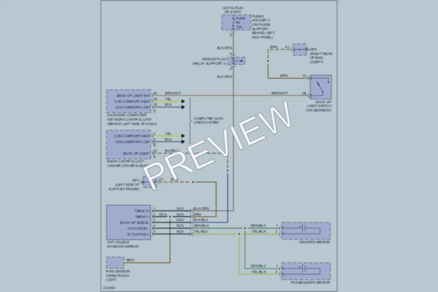 2006 Porsche 911 Power Mirrors wiring diagram preview