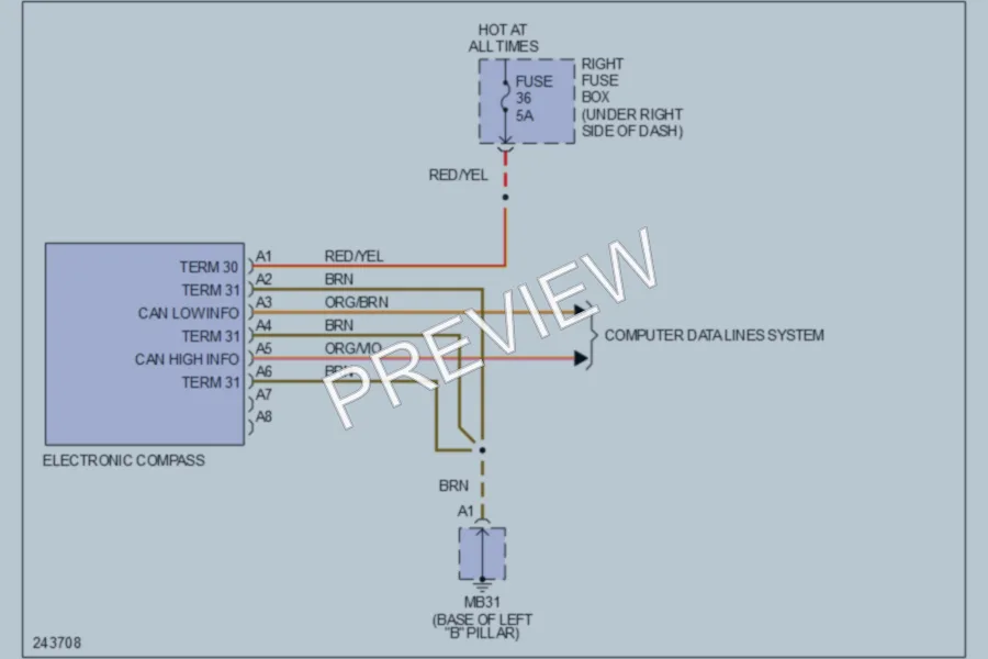 2006 Porsche Cayenne Instrument Cluster wiring diagram preview