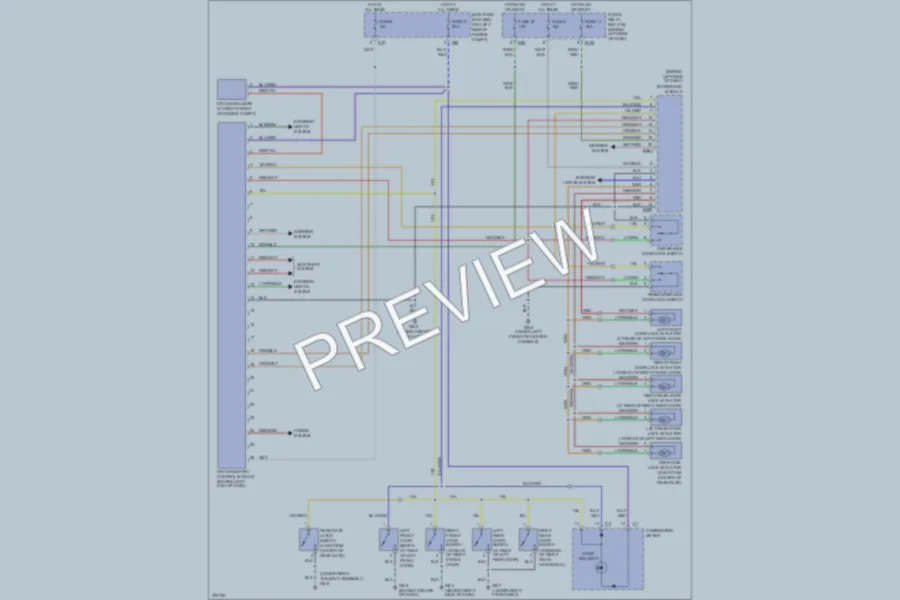 2006 Saab 92X Power Door Locks wiring diagram preview