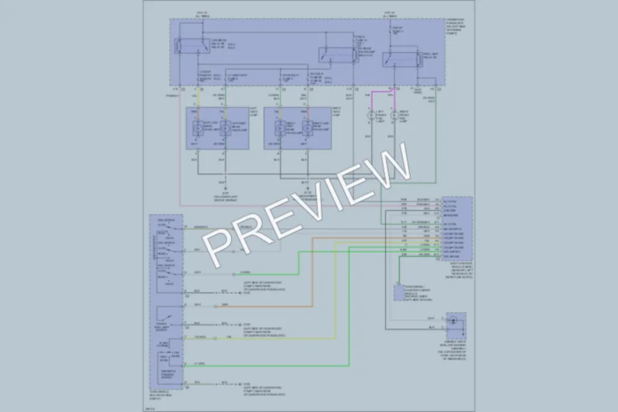 2006 Saab 97X Headlights wiring diagram preview