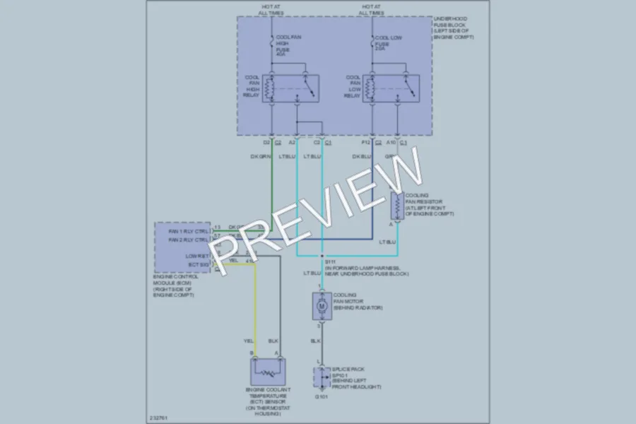 2006 Saturn VUE Cooling Fan wiring diagram preview