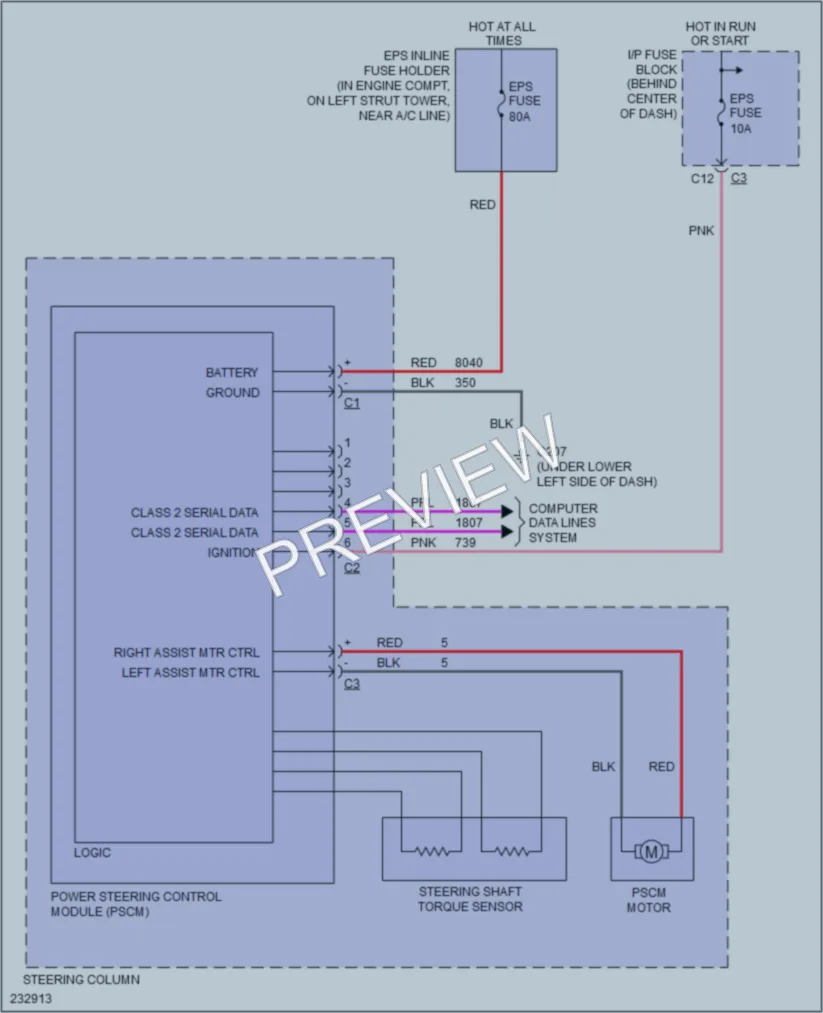 2006 Saturn VUE Electronic Power Steering wiring diagram preview