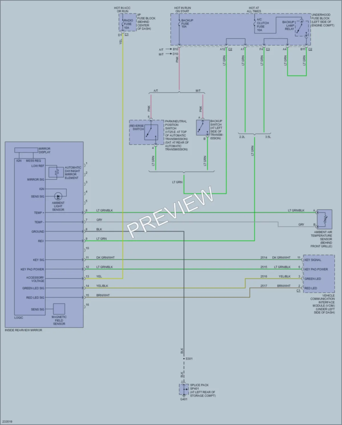 2006 Saturn VUE Power Mirrors wiring diagram preview