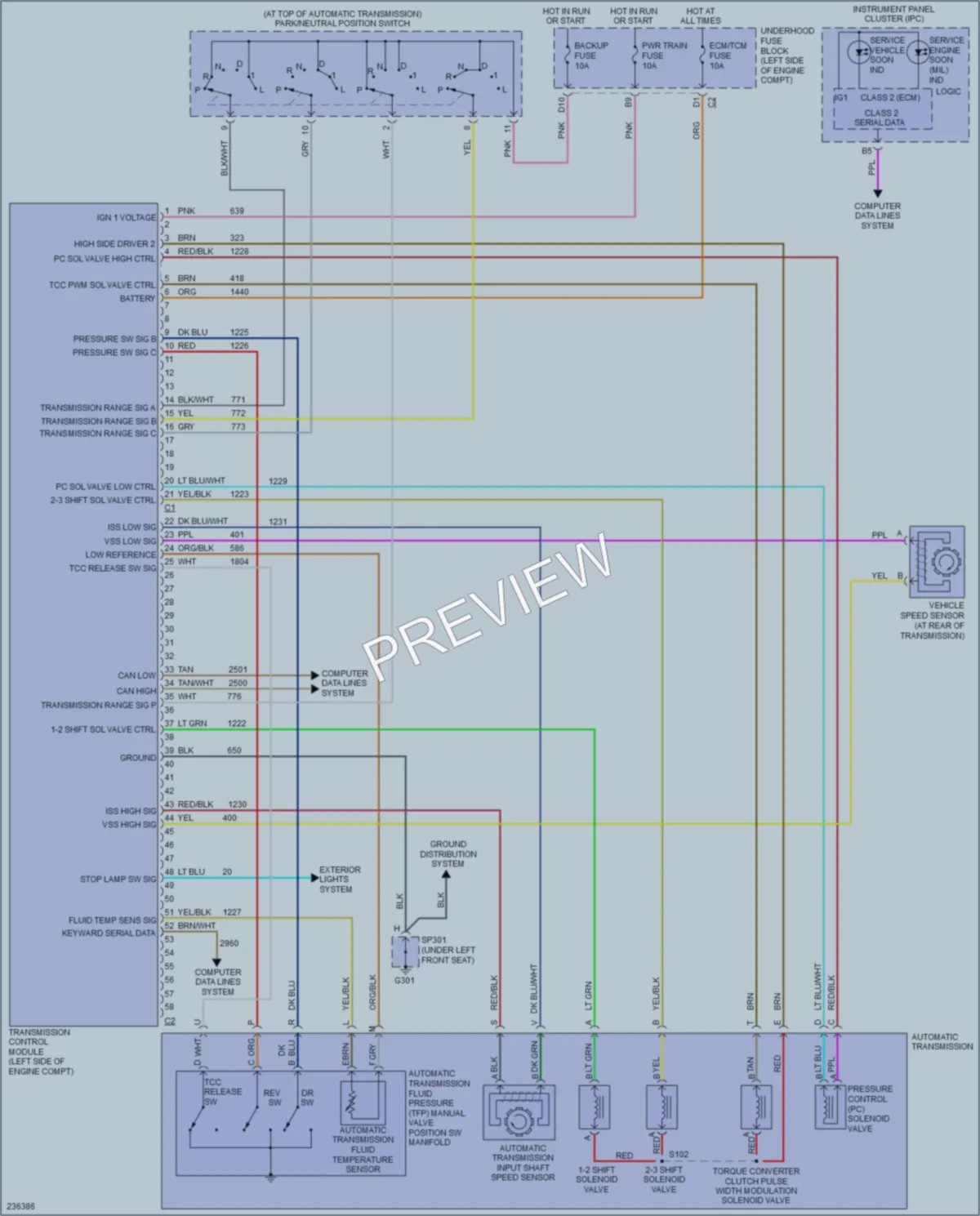 2006 Saturn VUE Transmission wiring diagram preview