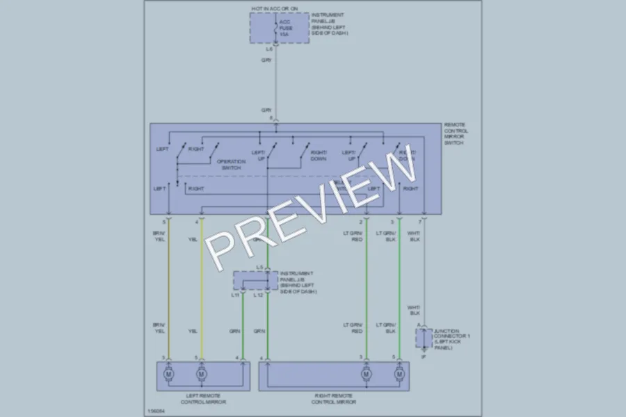 2006 Scion xA Power Mirrors wiring diagram preview