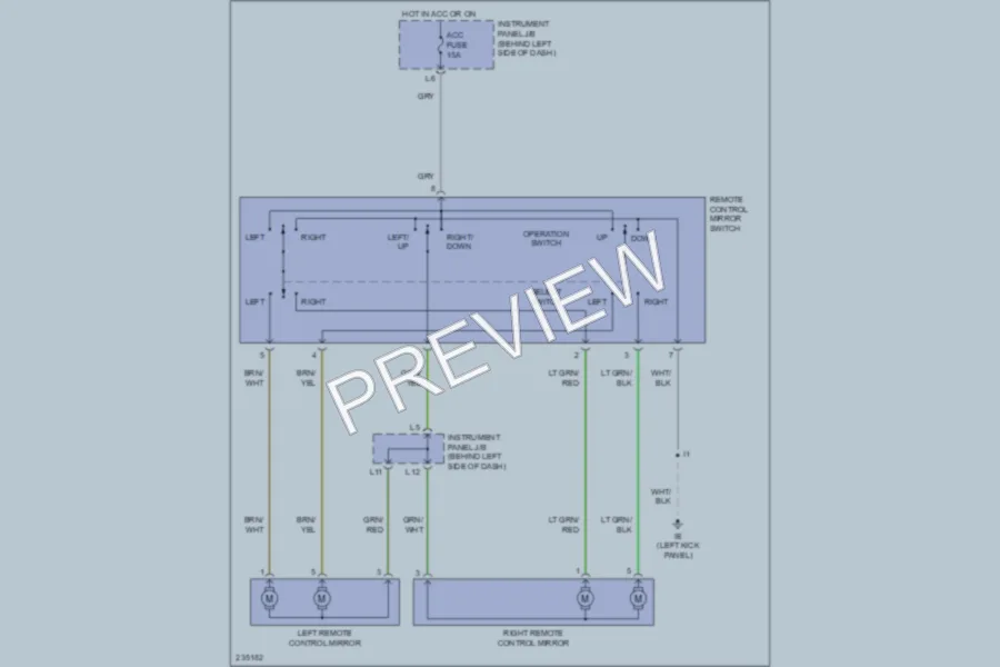 2006 Scion xB Power Mirrors wiring diagram preview
