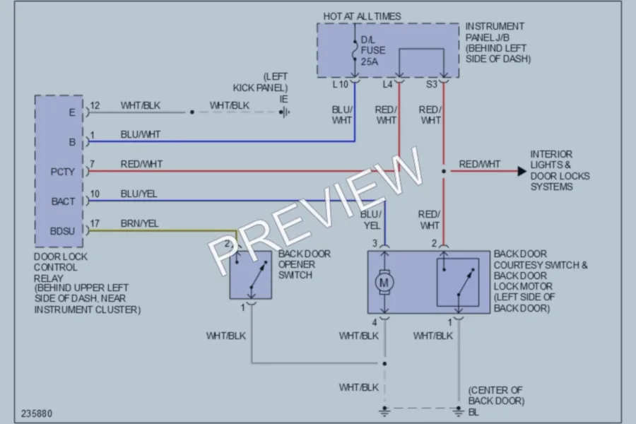 2006 Scion xB Trunk Tailgate Fuel Door wiring diagram preview