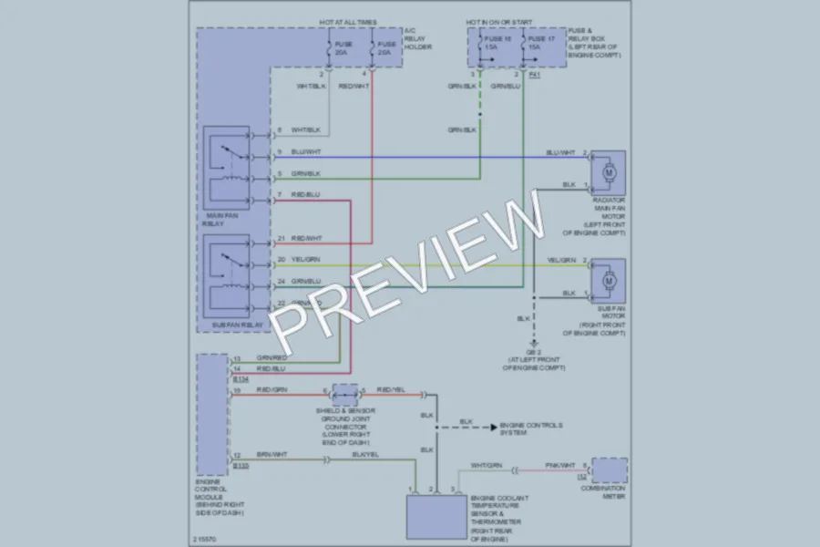 2006 Subaru Baja Cooling Fan wiring diagram preview