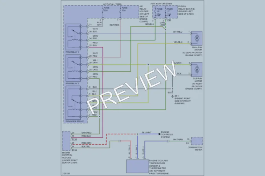 2006 Subaru Forester Cooling Fan wiring diagram preview