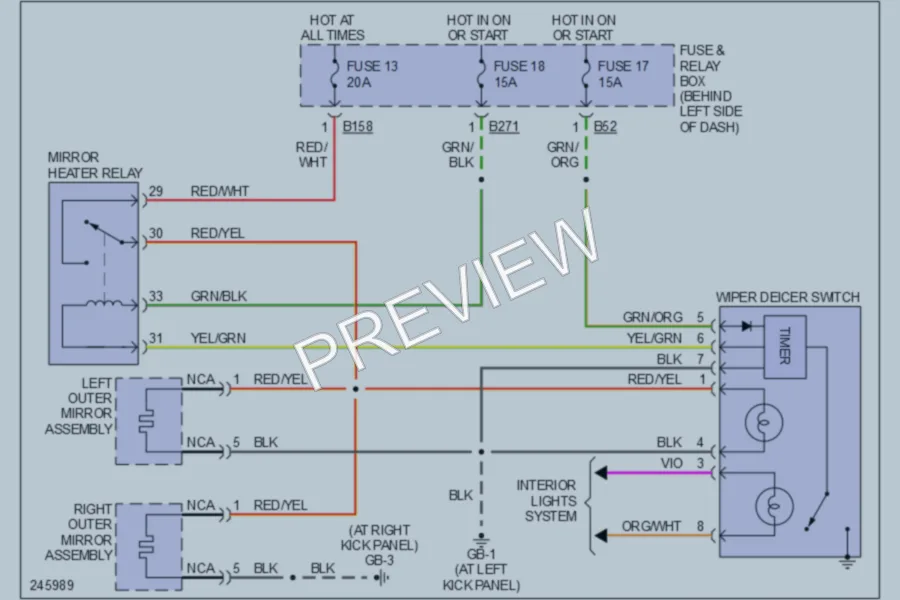 2006 Subaru Forester Defoggers wiring diagram preview