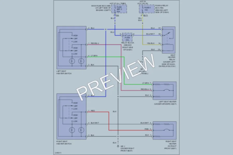 2006 Subaru Forester Power Seats wiring diagram preview