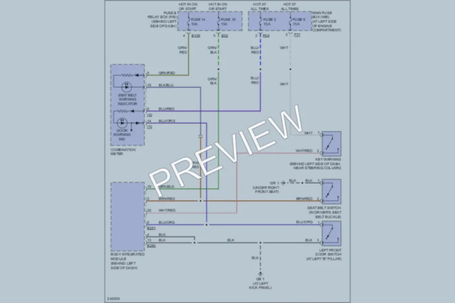 2006 Subaru Forester Warning Systems wiring diagram preview