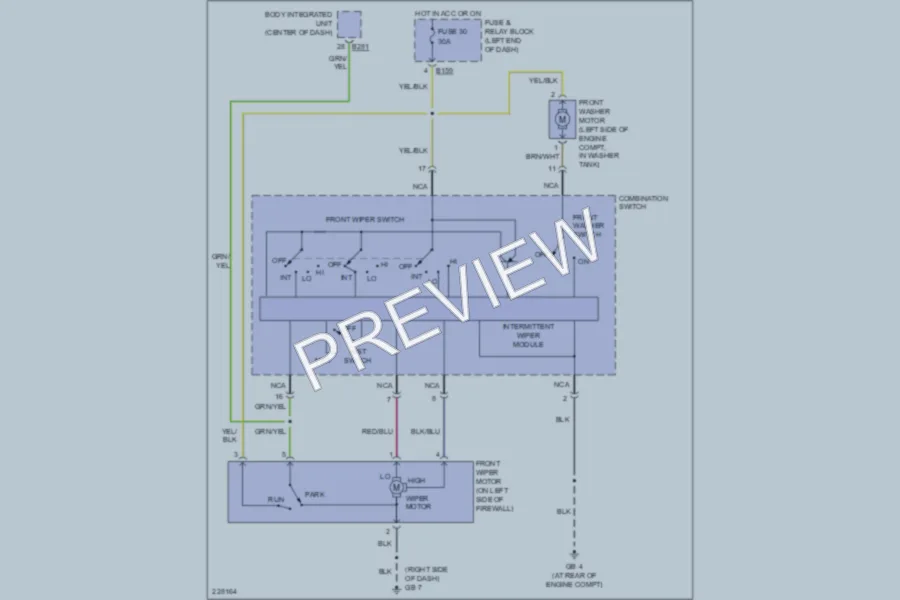 2006 Subaru Legacy Wiper Washer wiring diagram preview