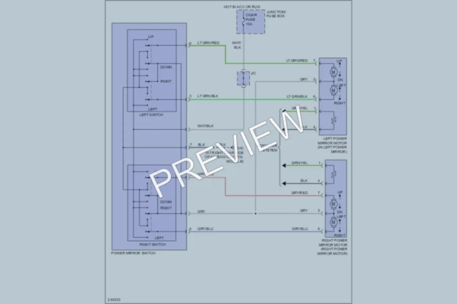 2006 Suzuki Aerio Power Mirrors wiring diagram preview