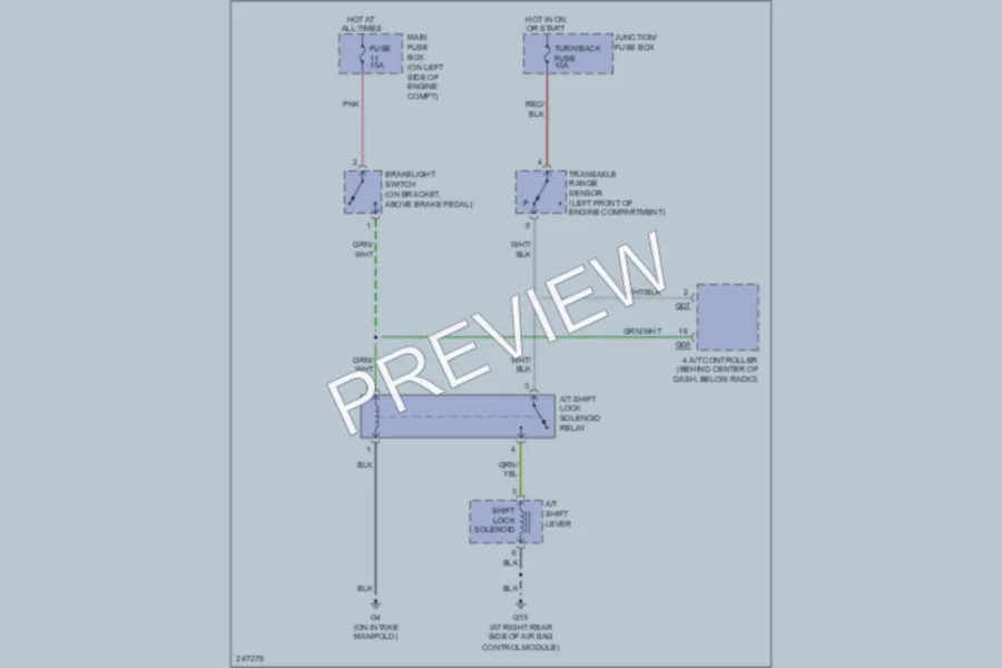 2006 Suzuki Aerio Shift Interlock wiring diagram preview